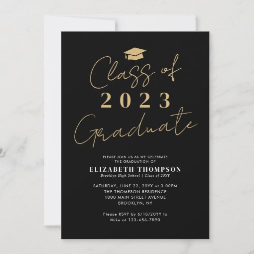 Modern Class of 2023 Graduate Graduation Party Invitation | Zazzle