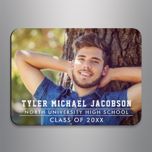 Modern Class of 2024 Custom Graduation Photo Magnet