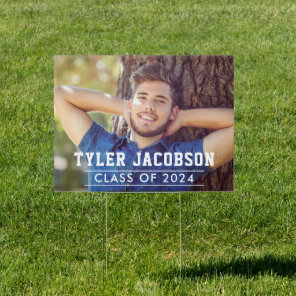 Modern Class of 2024 Custom Graduation Photo Sign