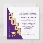 Modern Class of 2024 Gold Purple Graduation Party Invitation (Front)