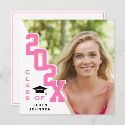 Modern Class of 2024 Grad PHOTO Graduation Party Invitation