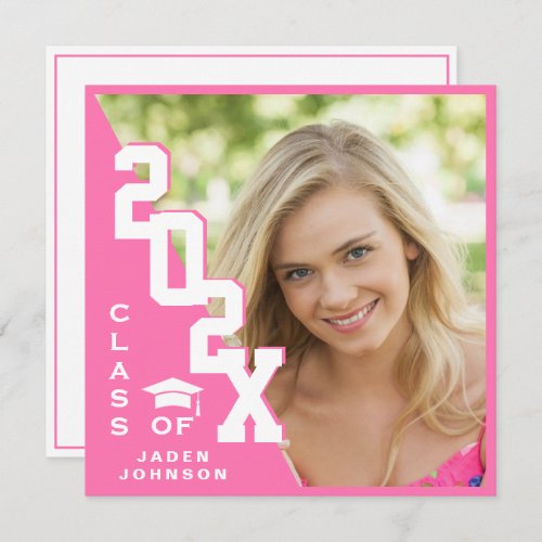 Modern Class of 2024 Grad PHOTO Graduation Party Invitation