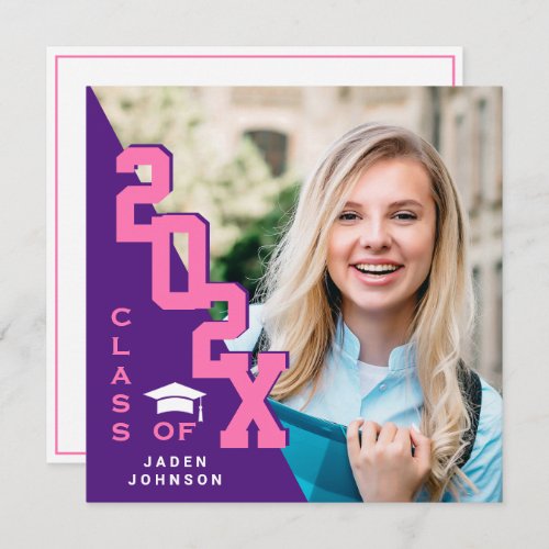 Modern Class of 2024 Grad PHOTO Graduation Party Invitation