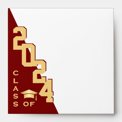 Modern Class of 2024 Red Graduation Party Envelope