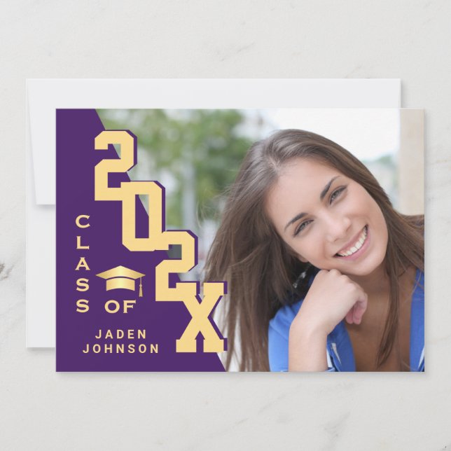 Modern Class of 2025 Grad PHOTO Graduation Party Invitation (Front)