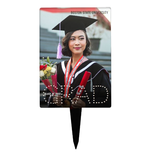 Modern Class of 2025 Graduate Photo Cake Topper (Front)