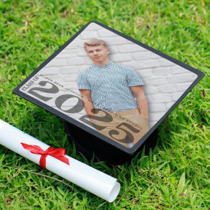 Modern Class of 2025 Graduate Photo  Graduation Cap Topper