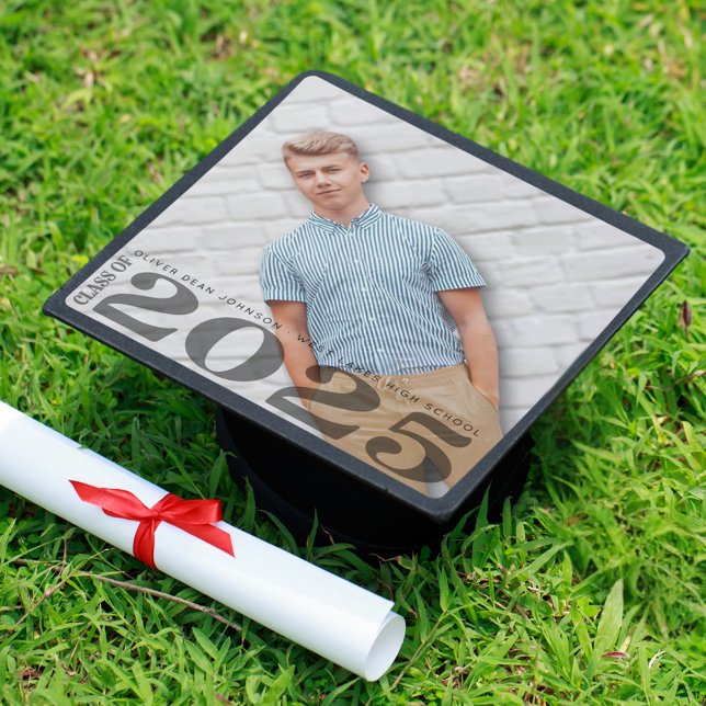 Modern Class of 2025 Graduate Photo  Graduation Cap Topper (Creator Uploaded)