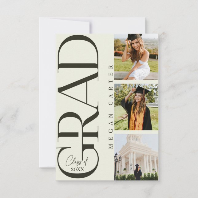 Modern Class of 2025 Graduation Announcement Card (Front)