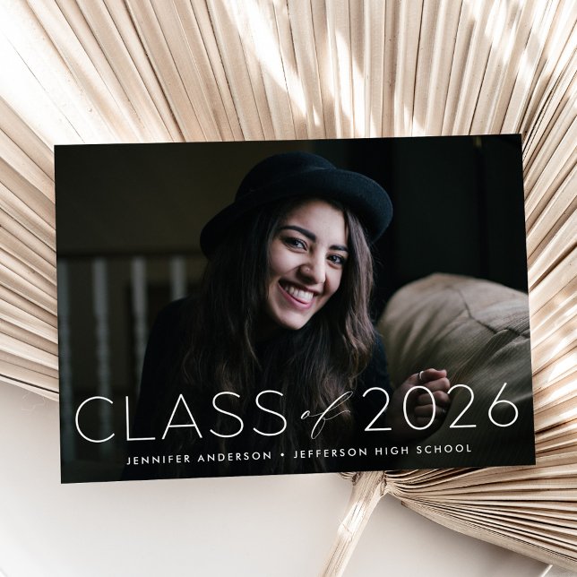 Modern Class of 2025 Overlay Photo Graduation Announcement (Creator Uploaded)