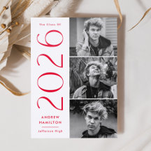 Modern Class of 2026 3 Photo Graduation