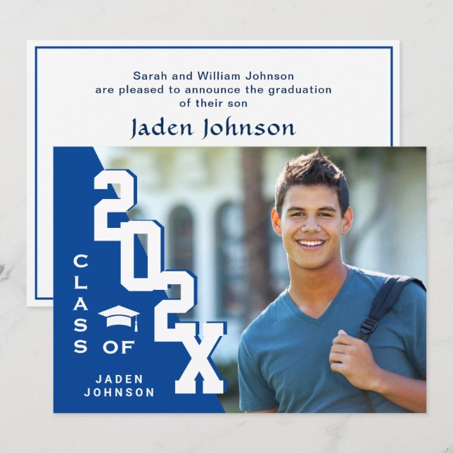 Modern Class of 2026 Grad PHOTO Graduation Party Invitation (Front/Back)