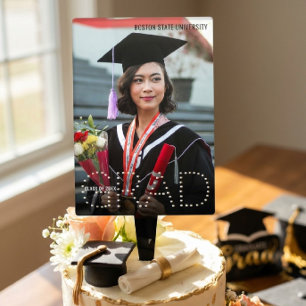 Modern Class of 2026 Graduate Photo Cake Topper