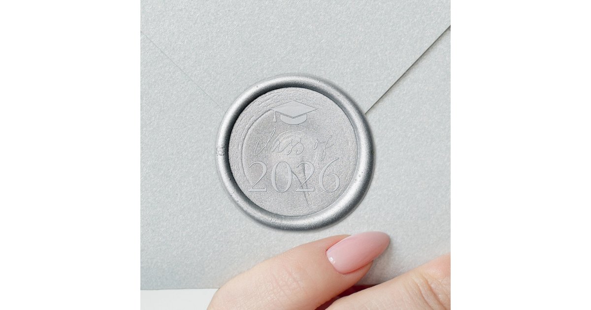 Modern Class of 2026 Graduation Cap Wax Seal Sticker | Zazzle
