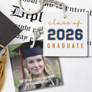 Modern Class of 2026 Graduation Keepsake Keychain