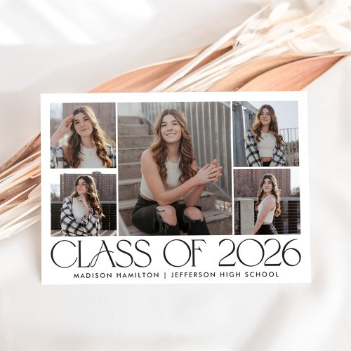 Modern Class of 2026 Graduation Letterpress Photo Cards