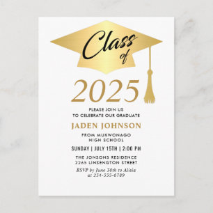 Modern class of 2026 Graduation Party Invitation Postcard