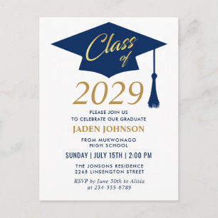 Modern Class of 2026 Graduation Party Invitation Postcard