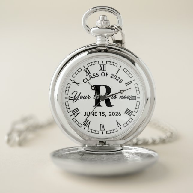 Modern Class of 2026 Graduation Pocket Watch  (Inside)