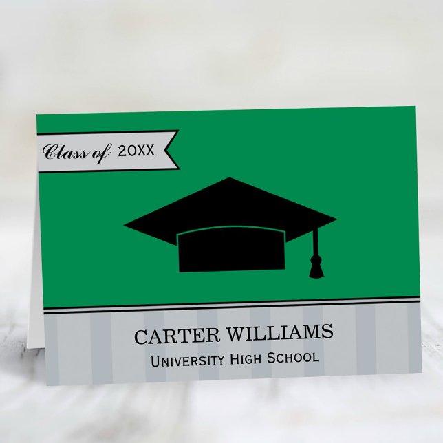 Modern Class of 2026 Green Custom Graduation Thank You Card (Creator Uploaded)
