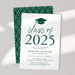 Modern Class of 2026 Green Graduation Party Invitation