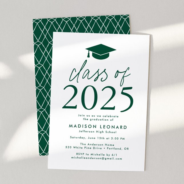 Modern Class of 2026 Green Graduation Party Invitation (Creator Uploaded)