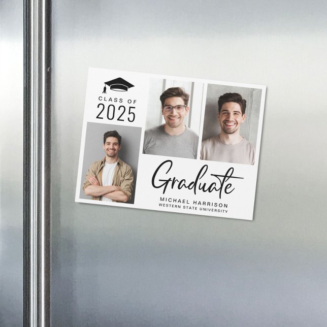 Modern Class of 2026 Photo Graduation Magnetic Invitation (Creator Uploaded)