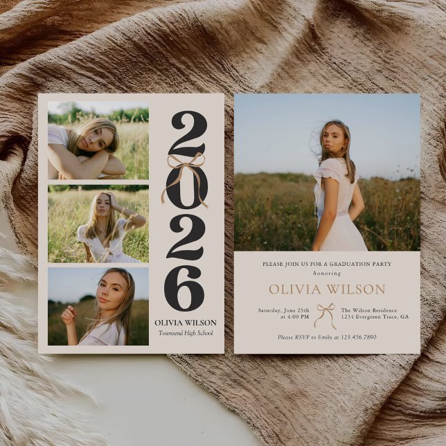 Modern Class of 2026 Photo Graduation Party Invitation (Creator Uploaded)