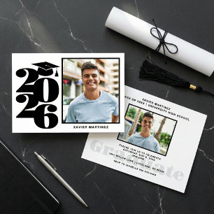 Modern Class of 2026 Photo Graduation Party Invitation