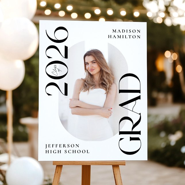 Modern Class of 2026 Photo Graduation Welcome Sign (Creator Uploaded)