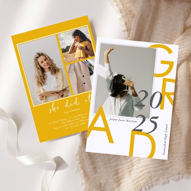 Modern Class of 2026 Photo Minimal Graduation  Invitation (Creator Uploaded)