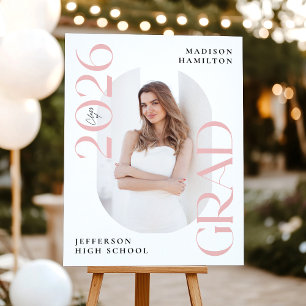 Modern Class of 2026 Pink Graduation Welcome Sign