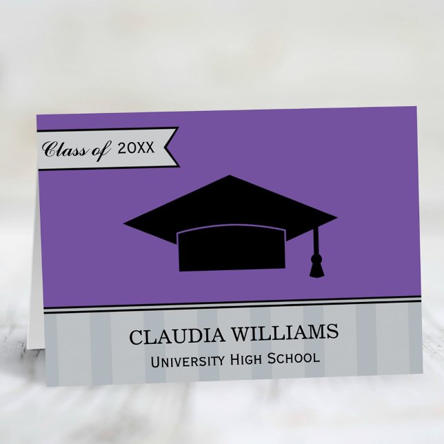 Modern Class of 2026 Purple Custom Graduation Thank You Card (Creator Uploaded)