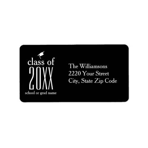 Modern Class of 20XX Graduation Cap Custom Color Label