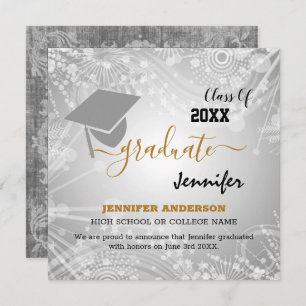 Modern Class of 20XX, Photo, Topper Graduation Invitation