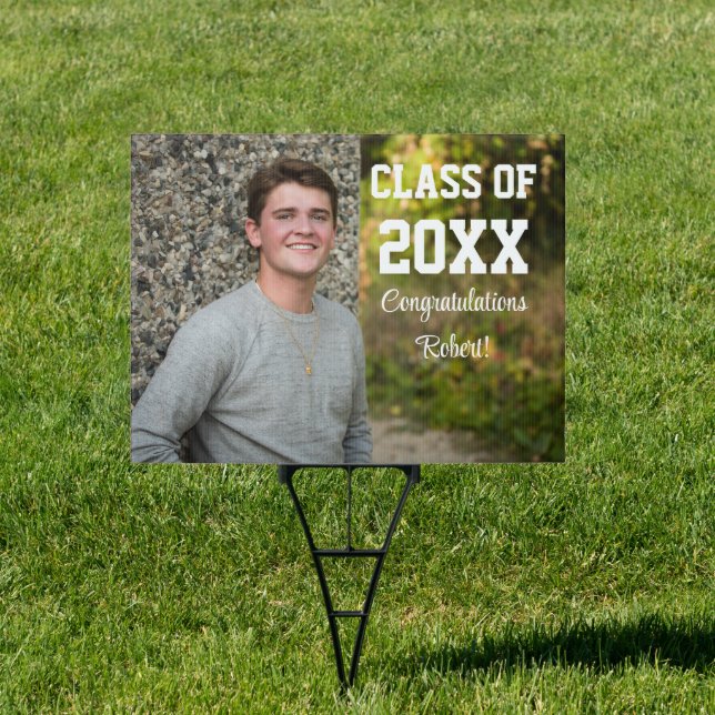 Modern Class of Graduate Photo Yard Sign (Insitu)