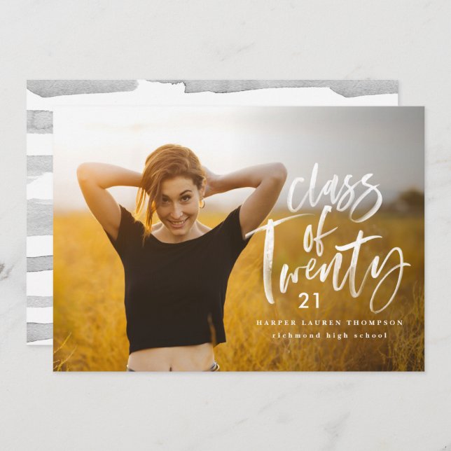 modern class of typography graduate announcement (Front/Back)