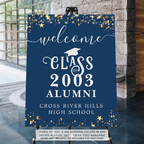 Modern Class Reunion Welcome Blue Foam Board