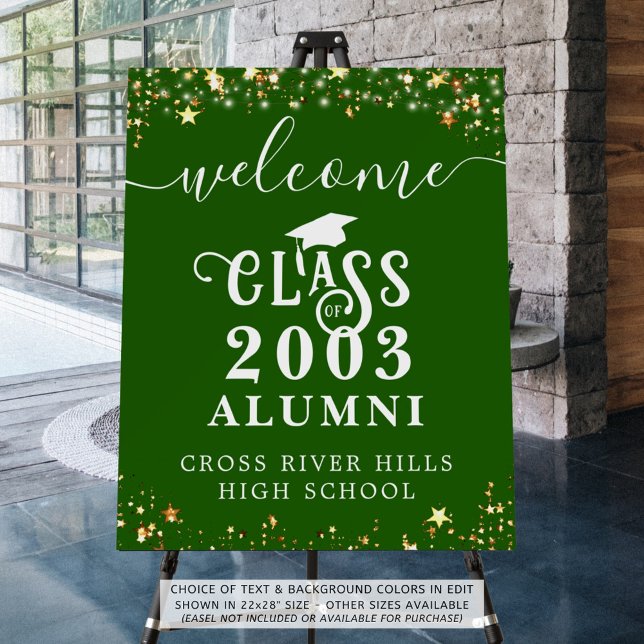 Modern Class Reunion Welcome Green Foam Board (Creator Uploaded)
