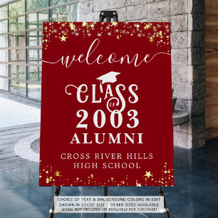 Modern Class Reunion Welcome Red Foam Board