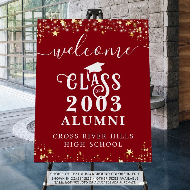Modern Class Reunion Welcome Red Foam Board (Creator Uploaded)