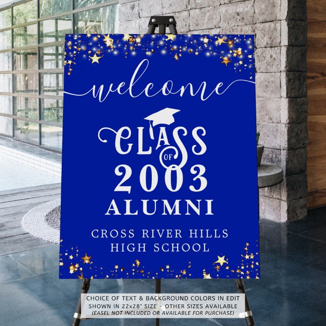 Modern Class Reunion Welcome Royal Blue Foam Board (Creator Uploaded)