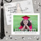 Modern Class Year & 2 Photos Graduation Party Invitation Postcard