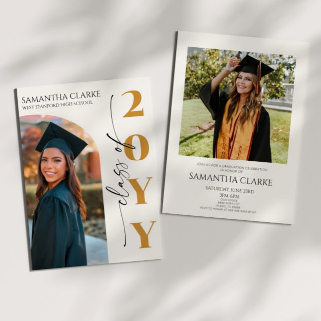 Modern Class Year Photo Arch Graduation Party Invitation (Creator Uploaded)