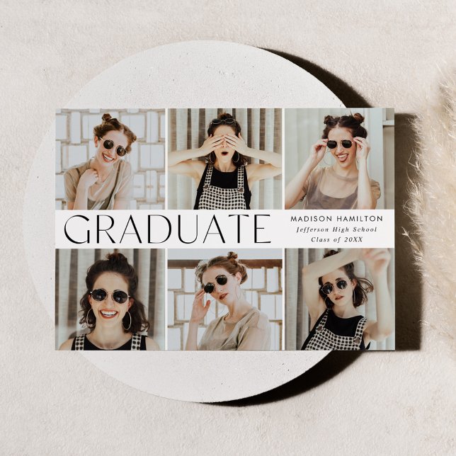 Modern Classic 6 Photo Graduation Announcement (Creator Uploaded)