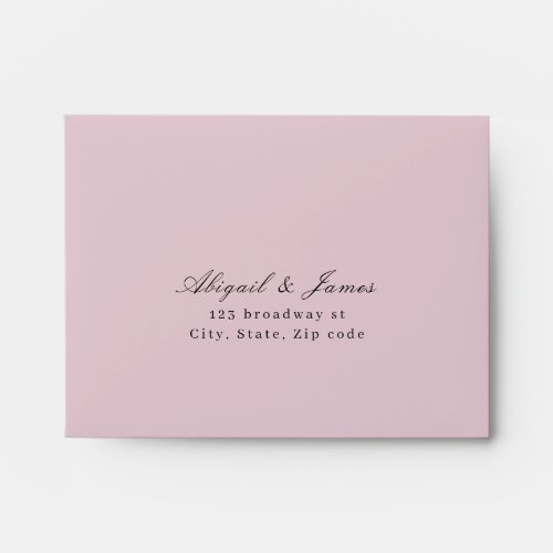 Modern classic abstract floral pink wedding RSVP Envelope