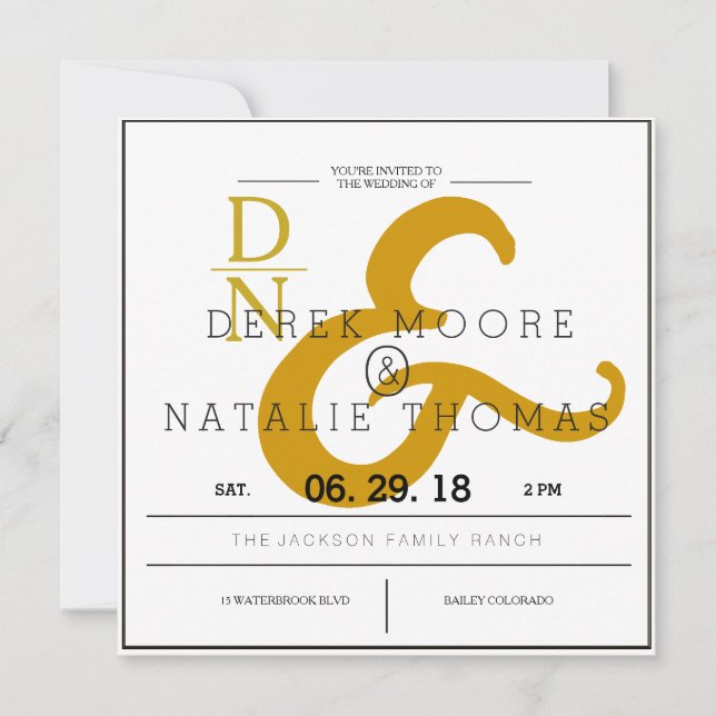 Modern & Classic Ampersands | Wedding Invitation (Front)