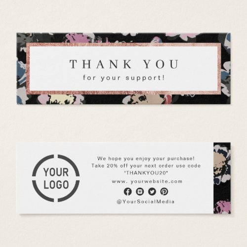 Modern classic black abstract floral business