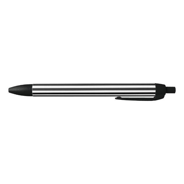 Modern Classic Black and White Striped Pattern Pen (Bottom)