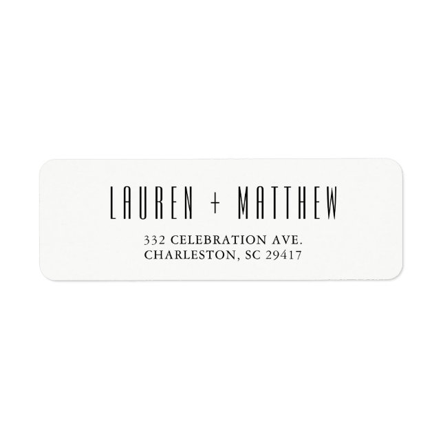Modern Classic | Black and White Wedding Label (Front)